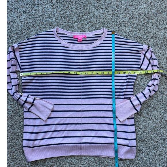 Lilly Pulitzer long sleeve, Pink & blue striped Sweater, size small - Picture 3 of 12